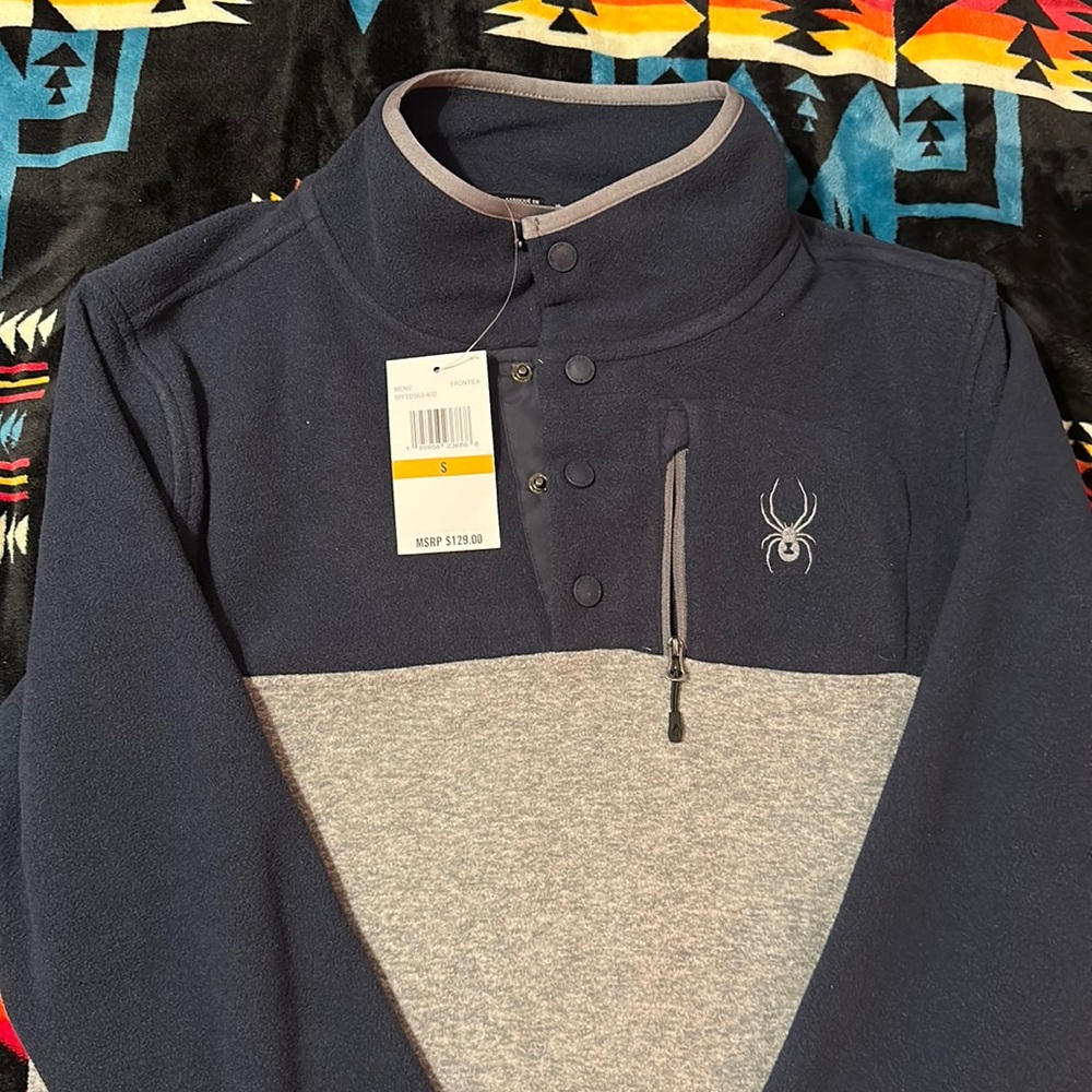 NWT Men’s Size Small Spyder Gray and Blue Pullover